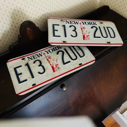 Pair Of New York License Plates (Bedroom 1)