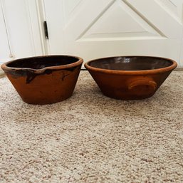 Pair Of Large Pottery Bowls (Mud Room)