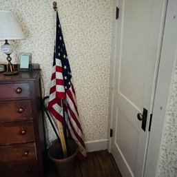 Vintage Flag On Pole With T-square And Basket (Bedroom 2)