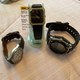 Lot Of 3 Watches - Timex - Casio - Lorus - Appear To Work (BlueBR)