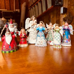 Jim Shore Heartwood Creek Santa & Angel Figurines (garage)