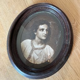 Vintage Portait In Oval Wood Frame (Entry)