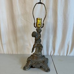 Vintage Cast Iron Cherub/Child Lamp Base (Untested)