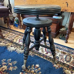 Wow! Vintage Swivel Piano Stool With Claw Feet (Entry)