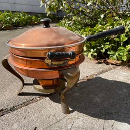 Vintage Copper Chafing Dish  (Living Room)