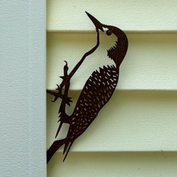 Metal Bird Sculpture (rusted) (58433) (Apt)