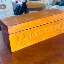 Small, Wooden Recipe Box (Attic)