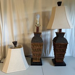 Pair Of Matching Table Lamps, One As-Is
