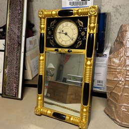 Vintage Wall Clock John P Creed Jr Black & Gold Wall Clock With Mirror (zone 4)