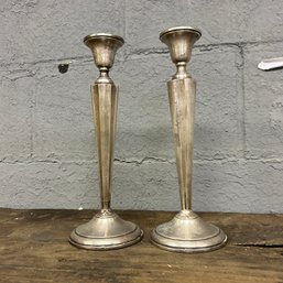 Pair Of Sterling Silver Weighted Candlestick Holders (BSMT3)