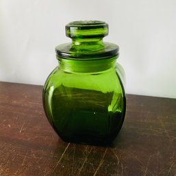 Green Glass Jar With Stopper (Loc: B14)