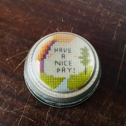 'Have A Nice Day' Needlepoint Desk Paperweight (Loc: B14)
