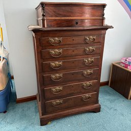 Antique Solid Wood Dresser W/ Built In Jewelry Box On Top  - See Description (BlueBR)