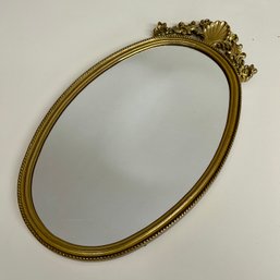 Vintage ANDREA By SADEK Gold Toned Oval Mirror 14'  (attic)