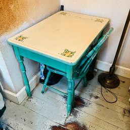 Vintage Enamel Top Table With Chair (Bedroom 3)