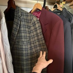 Vintage Wood Suits, Leather Jacket, Mens Shirts, Etc (bed1 Closet)