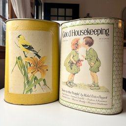 Pair Of Vintage Metal Trashcans, LaMay Stylecraft, Good Housekeeping Cheinco (MB)