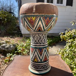Vintage Pottery Colorful Decorative Drum (Living Room)