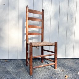 Vintage High Ladder Back Cane Seat Chair