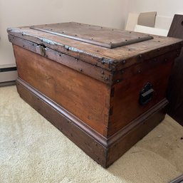 Large Vintage Wood Tool Chest With Moveable Trays (Upstairs Bedroom On Right)