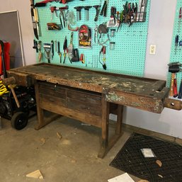 Wow! Hammacher Schlemmer Antique Workbench (pegboard Not Inc) ~ Appointment Pickup Only, Bedford, NH ~ (OA)