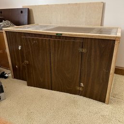 Vintage Wood Paneled Chest With Front-Opening Door (Upstairs BR Right)