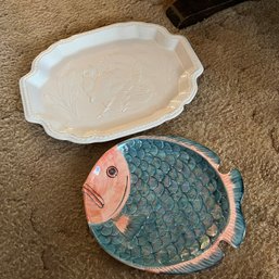 Turkey And Fish Serving Platters (LR)