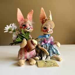 EASTER ALERT! Vintage ANNALEE Dolls, Pair Of Bunny Rabbits (DR)
