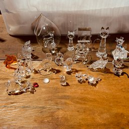 Must See! Lovely Collection Of Mini Crystal Cat Figurines & Ornament (garage)