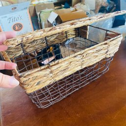 Small Rattan & Metal Basket (Attic)