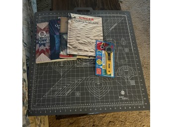 Rotary Cutting Mat And Cutter With Quilt Books (LR)