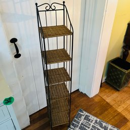 Metal And Wicker Tower Storage (LR)
