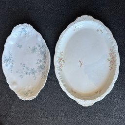 Pair Of Vintage Floral Platters (BR)
