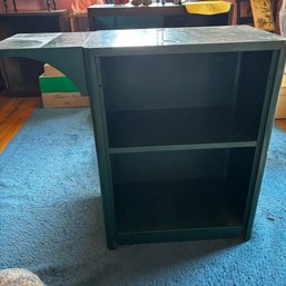 Green Metal Storage Cabinet/ Bookcase With Overhanging Shelf (Doll BR)