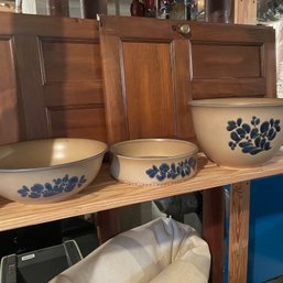 Vintage Pfaltzgraff Folk Art Dishware Lot Of 3 Bowls (Basement)