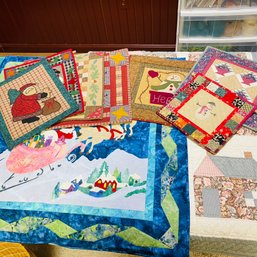 Assorted Christmas Wall Quilts (Basement)