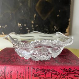 Vintage Hawkes Cut Glass Bowl With Scalloped Edge (Kitchen)