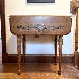 Gorgeous Stenciled Drop Leaf Side Table (UpHall)