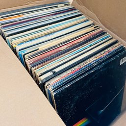 Big Box Of 70 Vintage Record Albums Including Many Classic Rock, Beatles, & Some Comedy (mT)