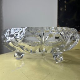 Vintage Footed Cut Glass Bowl (kitchen)