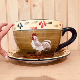 Livin Large Ceramic Chicken Cup & Saucer Dish (Porch)