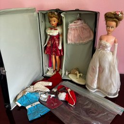 Vintage Tammy Dolls In Wardrobe With Contents (Doll BR)
