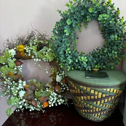 2 Decorative Hanging Wreaths And Basket (Doll BR)