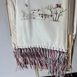 Vintage Rayon Embroidered Scarf (b2)