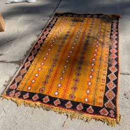 Beautiful Vintage Moroccan Rug With Significant Rodent Damage  (Living Room)