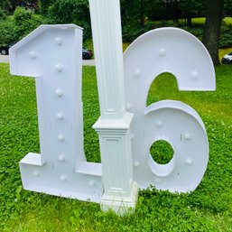 Sweet 16 Or 61! Indoor, & VERY LIGHT Weighted 4' Tall Lighted Numbers (Garage)
