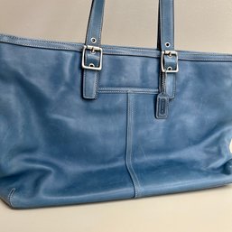 Blue Leather COACH Satchel Handbag (attic)