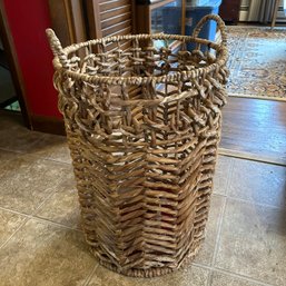Tall Farmhouse Style Woven Basket, Hamper, Trashcan (kitchen)
