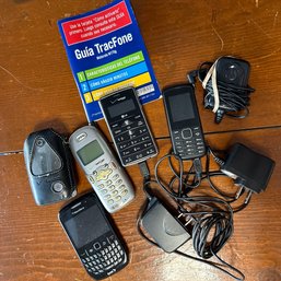 Assorted Cell Phones, Compass/Thermometer, & Portable Radio (Garage)