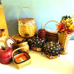Wow! Autumn Themed Longaberger Basket Lot, Pumpkins, Apples, Acorns & More (Garage1)